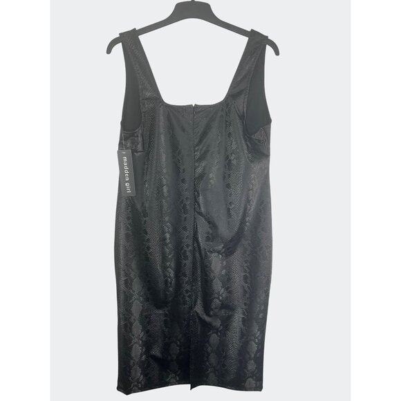 Madden Girl Black Faux Snakeskin Sleeveless Bodycon Dress 2X - Picture 8 of 14